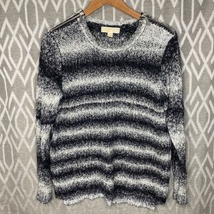 Micheal Kors Sweater Knit Pull- Over Crew Neck Split Hem Popover Ombre Size: L